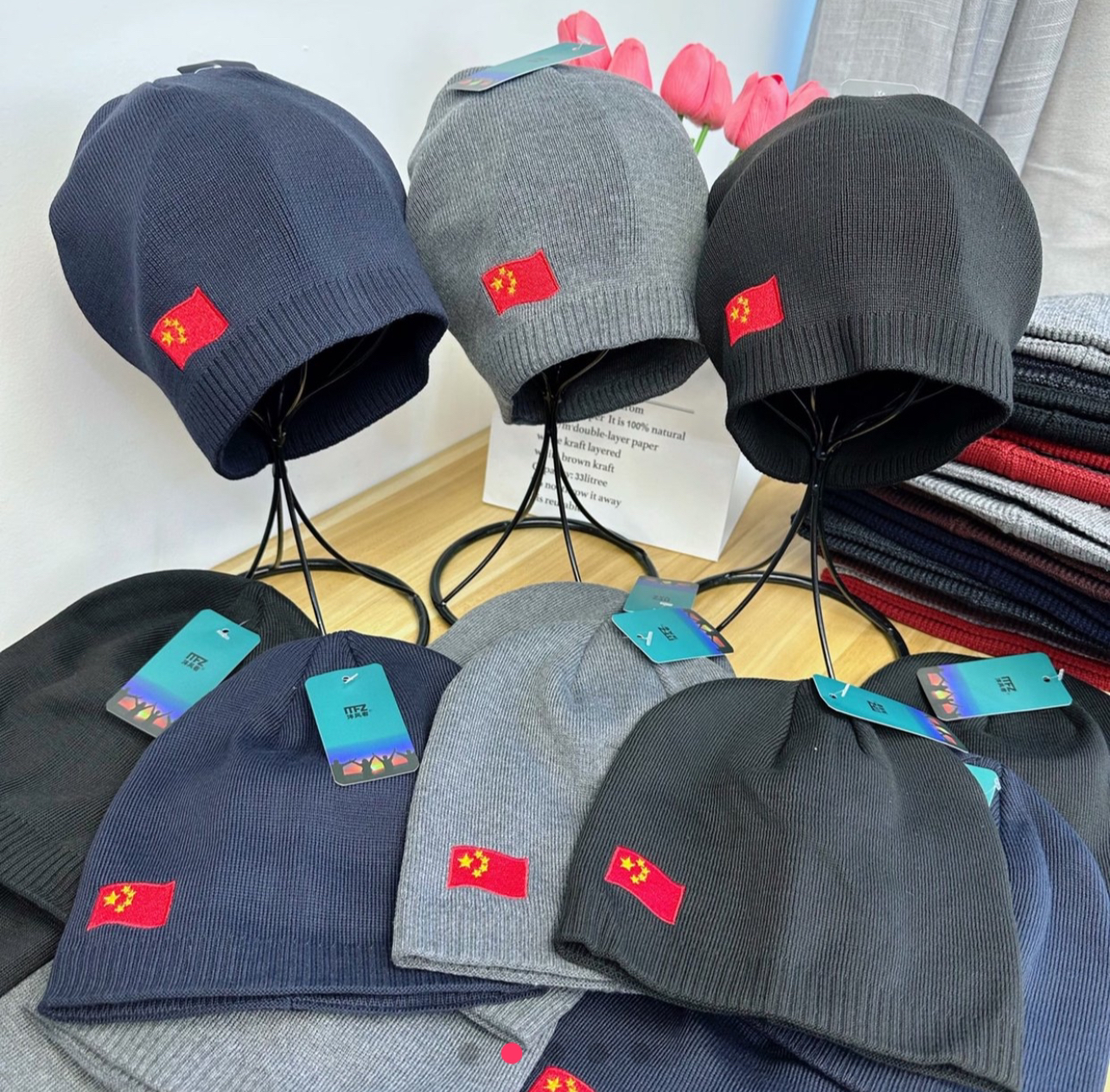 细线双层针织中国刺绣帽男帽薄款运动帽