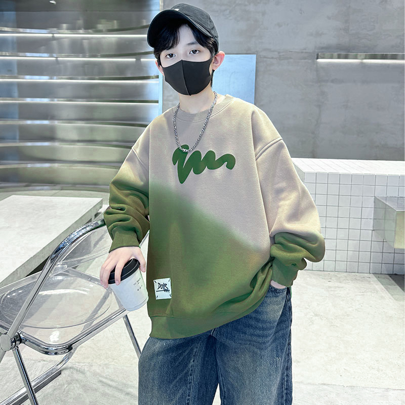 男童卫衣冬季中大童加绒冬装加厚2025新款儿童宽松休闲运动秋冬款