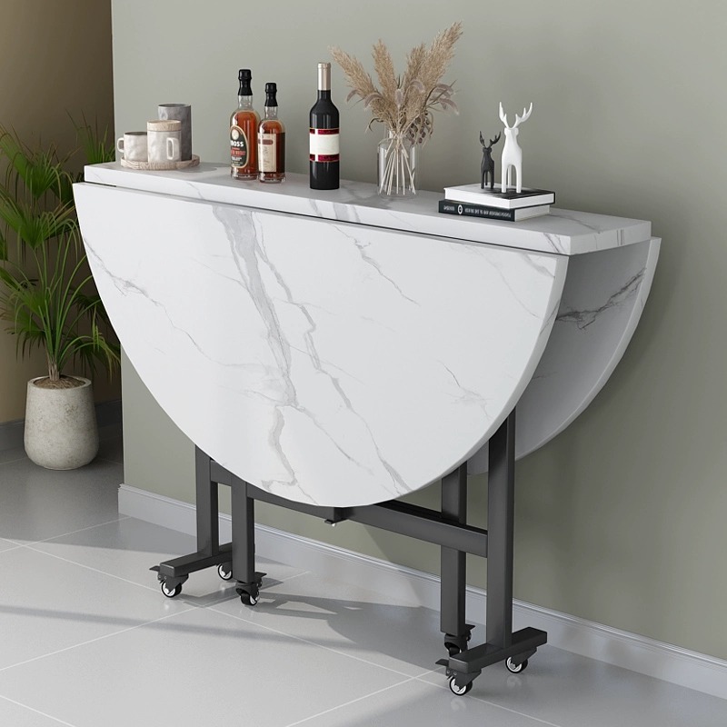 伟赞餐桌家用小户型折叠桌现代简约饭桌多功能北欧风多人大圆桌子