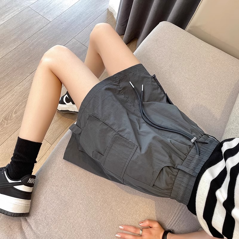 速干美式工装短裙女夏季薄款抽绳设计感辣妹a字半身裙子高能感