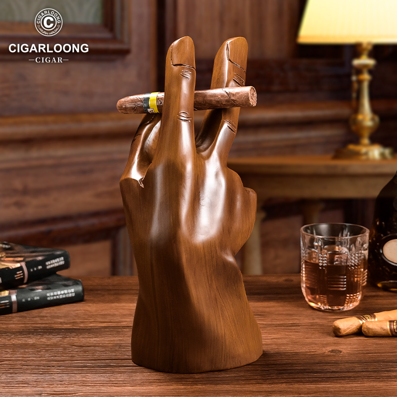 CIGARLOONG/茄龙雪茄手势摆件树脂材质手工雕刻客厅办公室摆件品