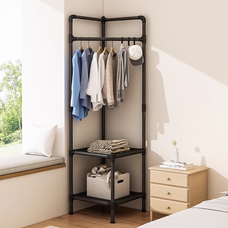 转角衣架落地卧室内家用挂衣架墙角衣服挂架轻奢衣帽架落地挂衣架