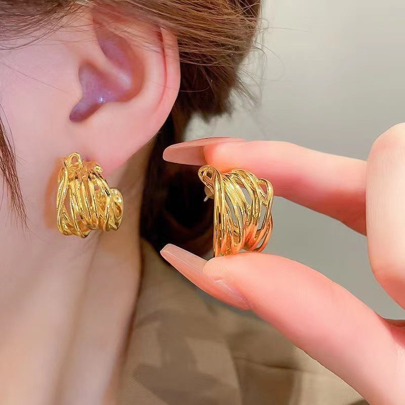 合金耳饰 名媛气质高级感耳环个性时尚百搭简约法式气质耳圈231号