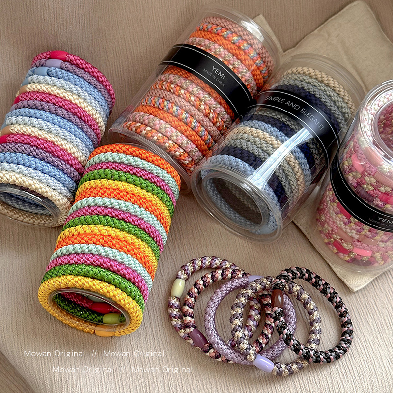 昆凌同款罐装编织头绳女高马尾发圈发饰橡皮筋高弹力耐用发绳头饰