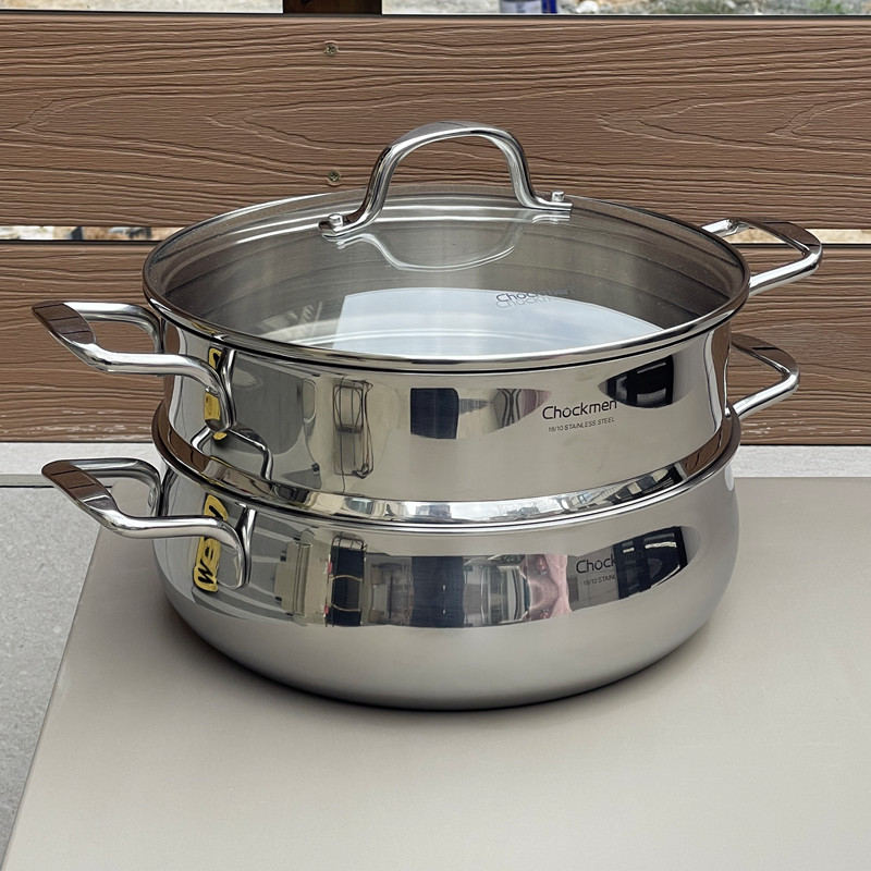 蒸锅家用304不锈钢加厚双层蒸笼蒸锅蒸馒头电磁炉燃气灶专用汤锅