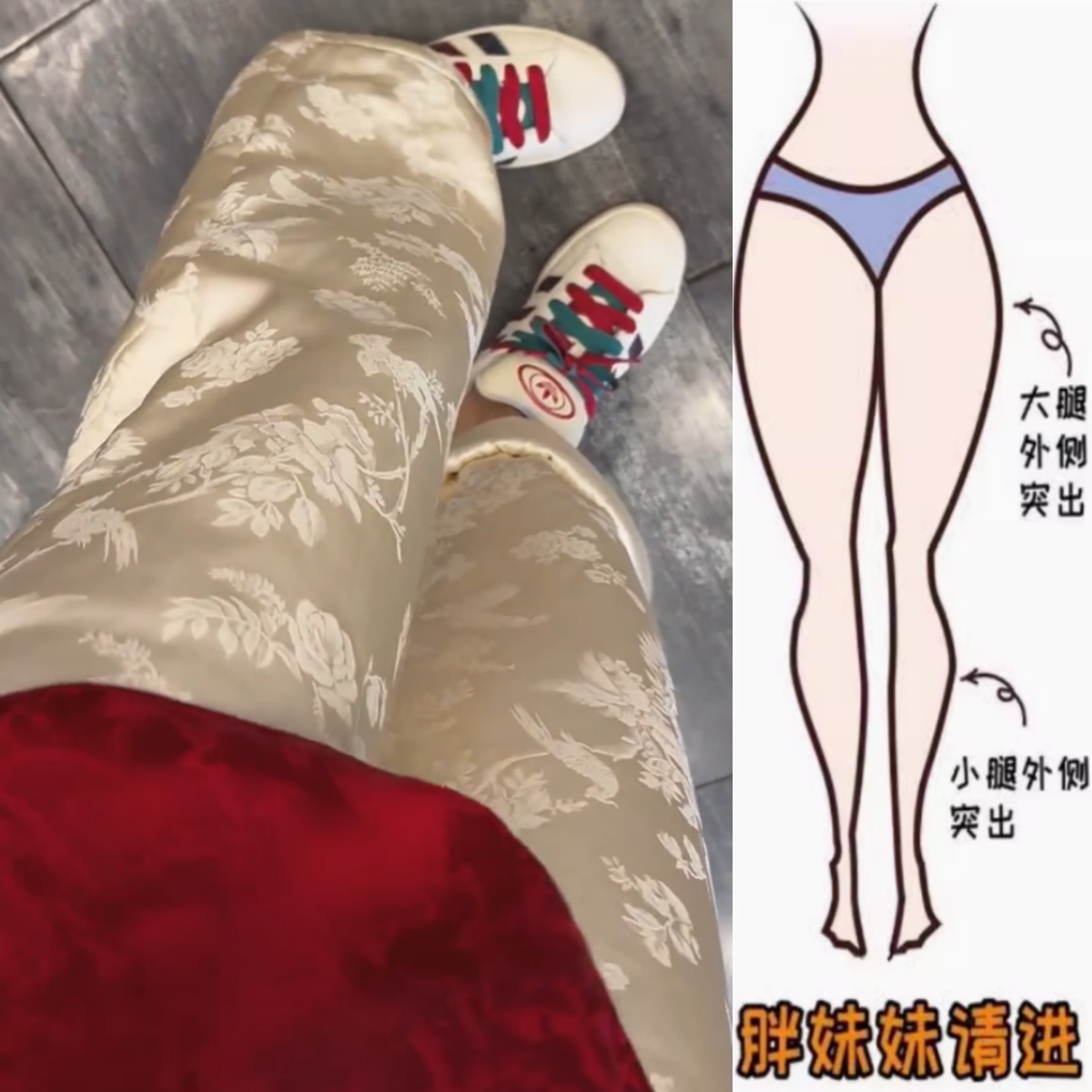 景倩妮新中式印花夹棉棉裤2025早春新款梨形高腰显瘦九分直筒裤