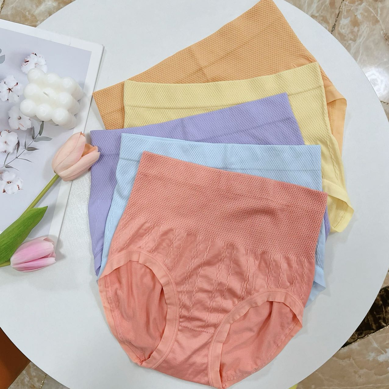 【5条装】新款纯色中高腰艾草温变底裆高弹柔软舒适透气