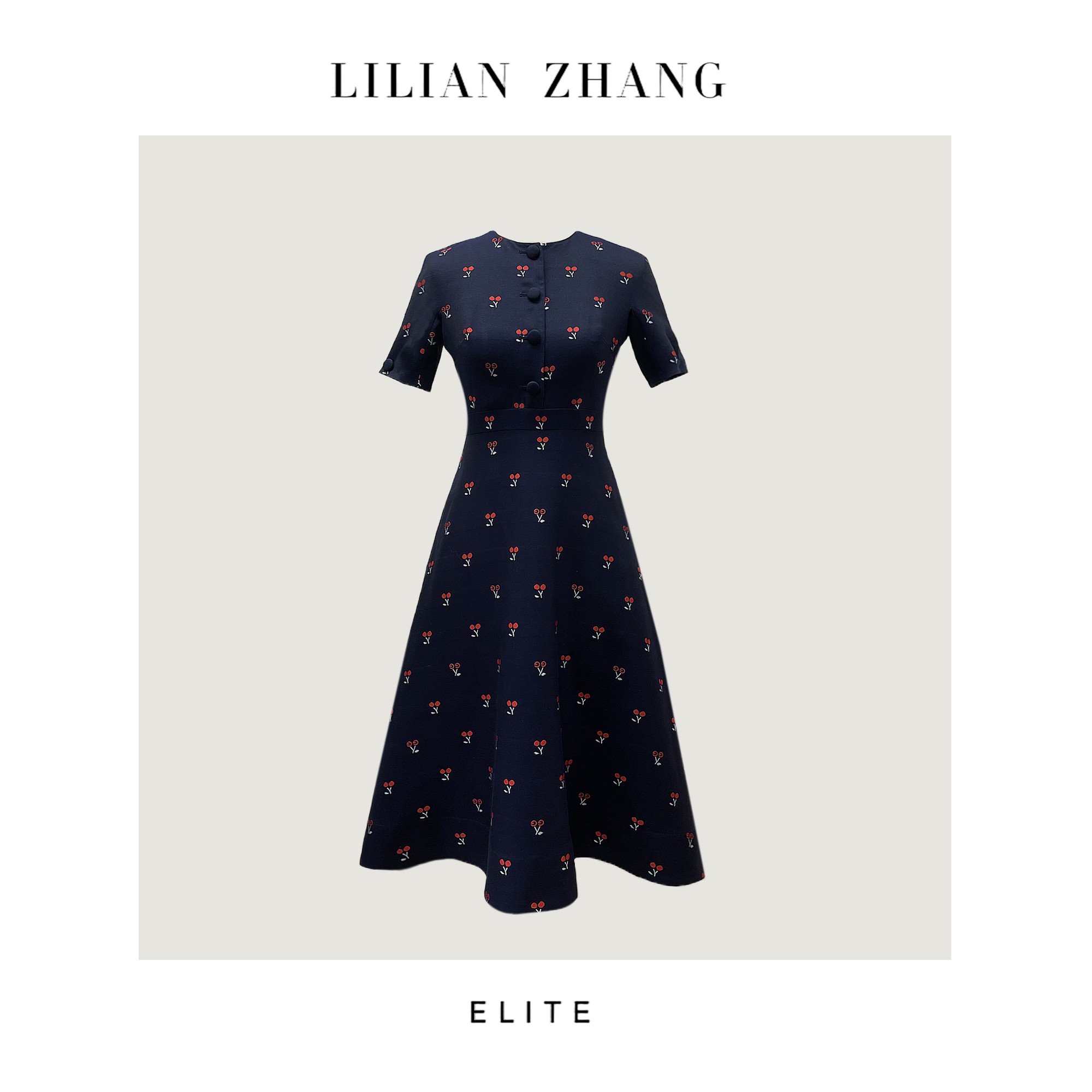 C——樱桃款-古着新穿-法式复古优雅赫本风轻奢女装连衣裙2201056