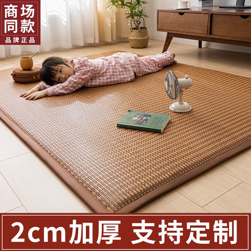 加厚凉席地垫加大打地铺榻榻米床垫午睡垫可折叠定制冰藤席子软垫