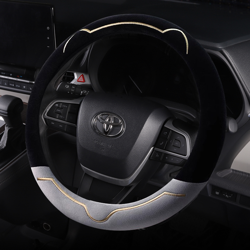 2024年新款通用毛绒冬季汽车方向盘套正品爆款卡通把套四季