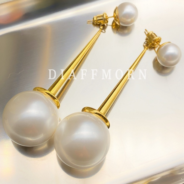 铜合金仿珍珠耳饰 Y.M〖白小姐〗  名媛风贵气复古时尚耳环