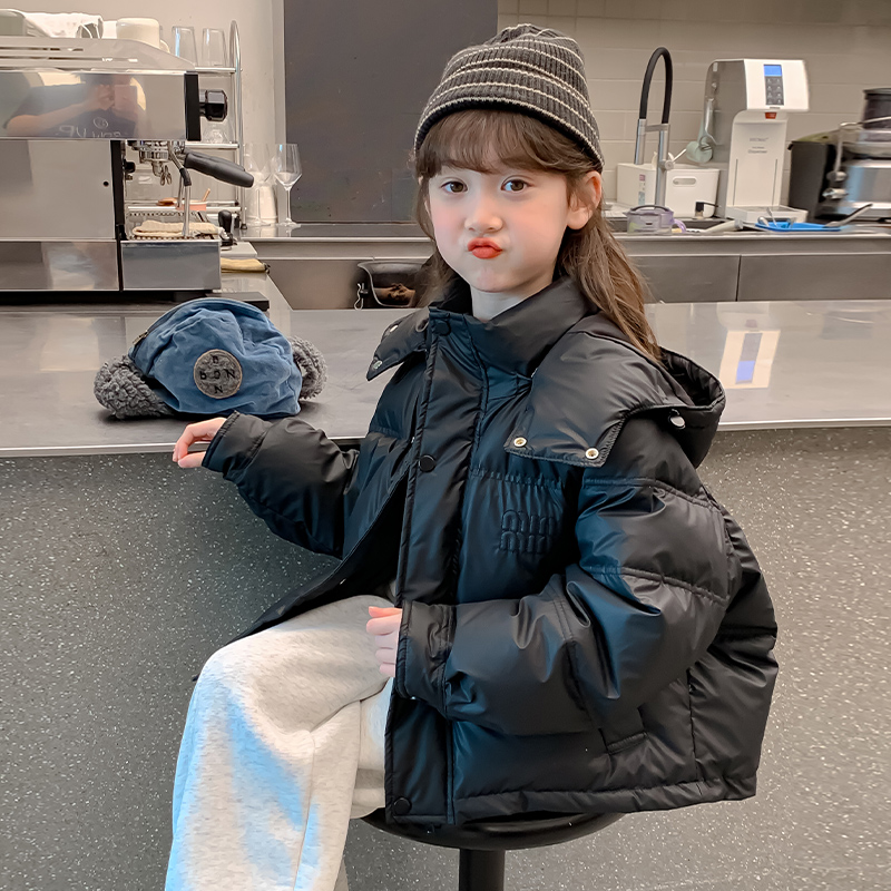 女童冬装免洗面包棉服2025新款洋气儿童装短款冬季加厚小宝宝外套