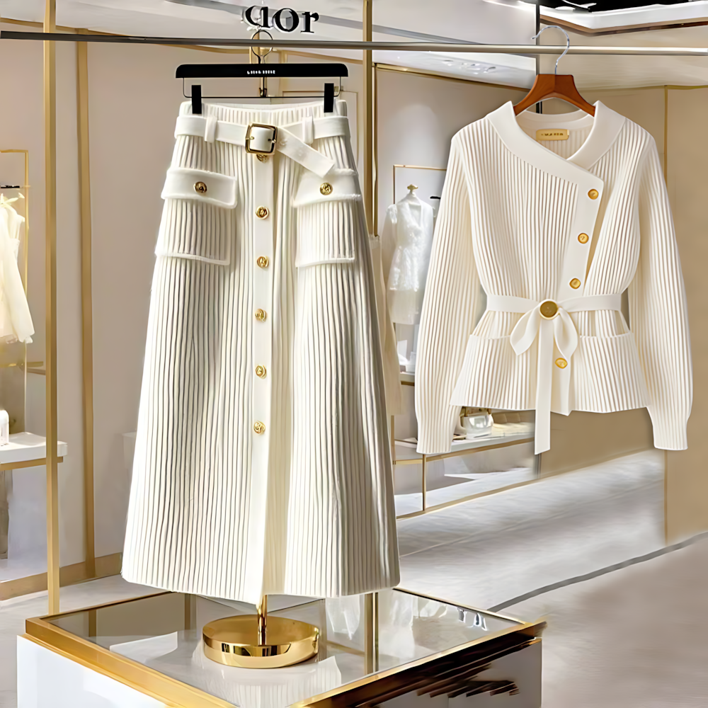 2025秋冬穿搭一整套搭配小众高级感气质显瘦上衣设计感半身裙女装