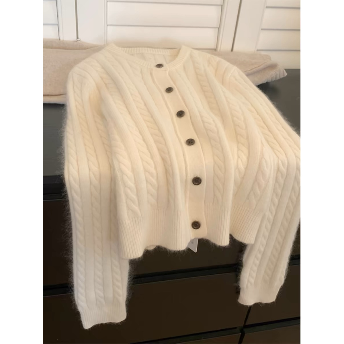 自留爆款推荐~浣熊绒麻花毛衣外套女秋季慵懒风外穿针织开衫上衣