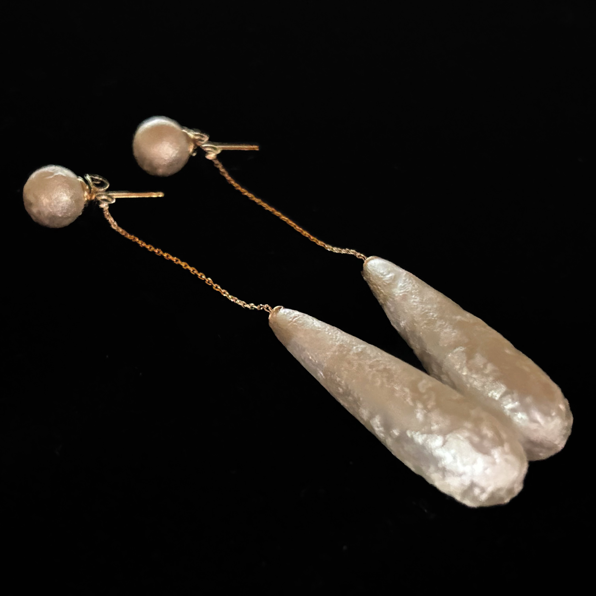 铜合金仿珍珠耳饰 3250西洋中古风vintage复古白色棉花珠珠耳环