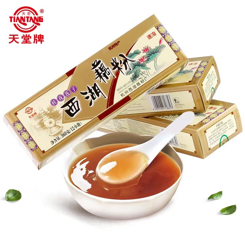 天堂牌西湖藕粉桂花莲子360g*3盒 传统杭州特产早餐（12小包/盒）
