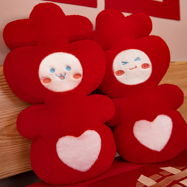 压床娃娃喜字抱枕毛绒玩具婚庆一对可爱新款高档中式女生结婚礼物