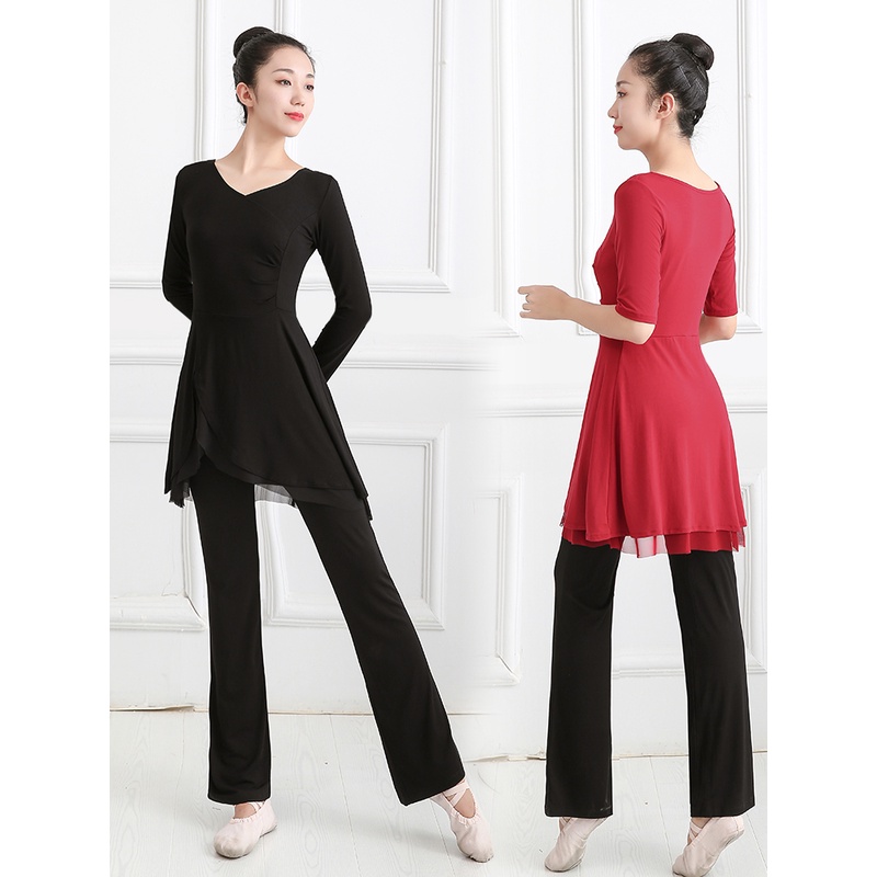 现代舞练功服女长袖形体微辣裤莫代尔莫代尔舞蹈服套装