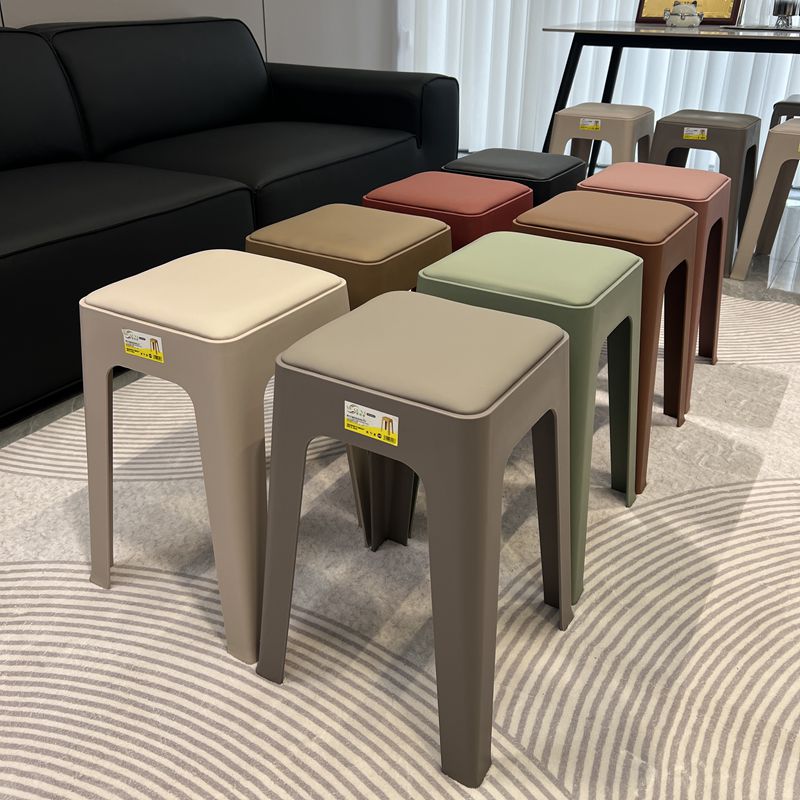 【2张起包邮】加厚塑料凳子软包舒适餐桌凳简约现代轻奢家用方凳