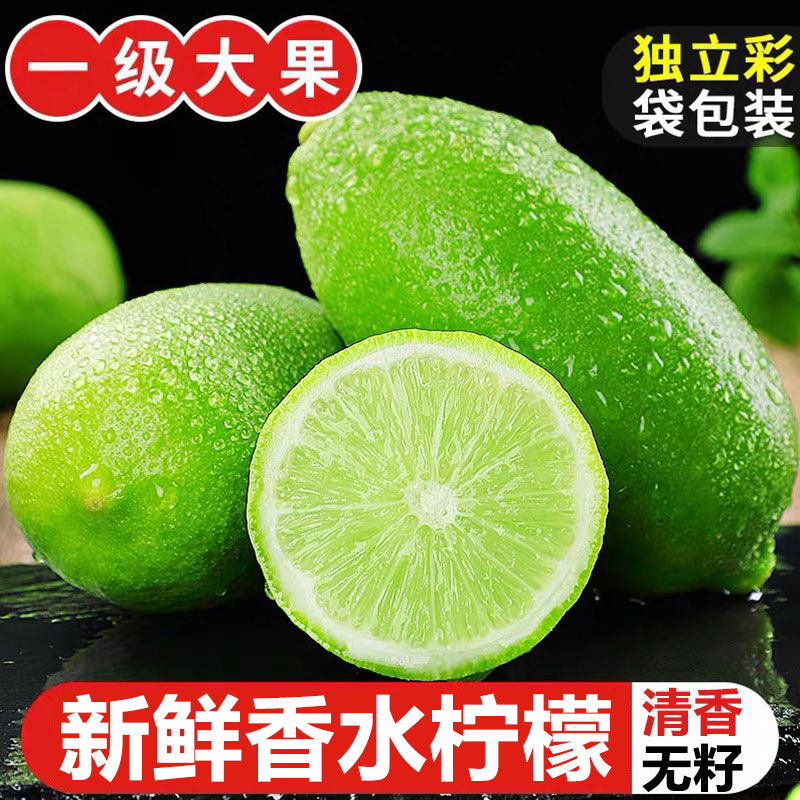 海南香水柠檬广东无籽新鲜青柠檬果香浓郁酸爽多汁果园种植大果