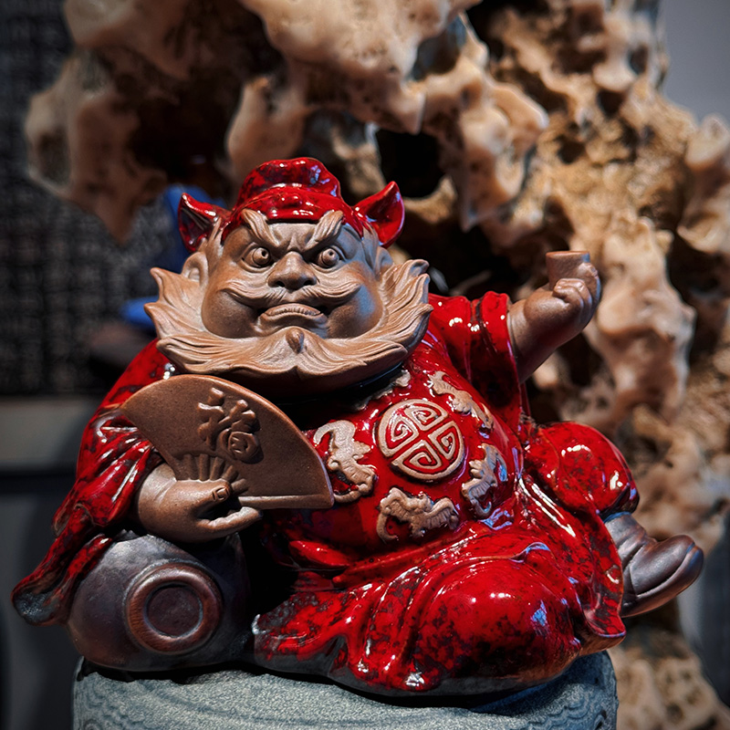 中式禅意钟馗摆件陶瓷家居客厅玄关装饰书房关羽桌面摆设乔迁送礼