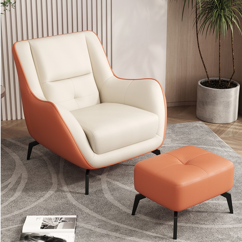 沙发椅北欧布艺单人沙发休闲椅防抓客厅阳台设计师卧室扶手老虎椅