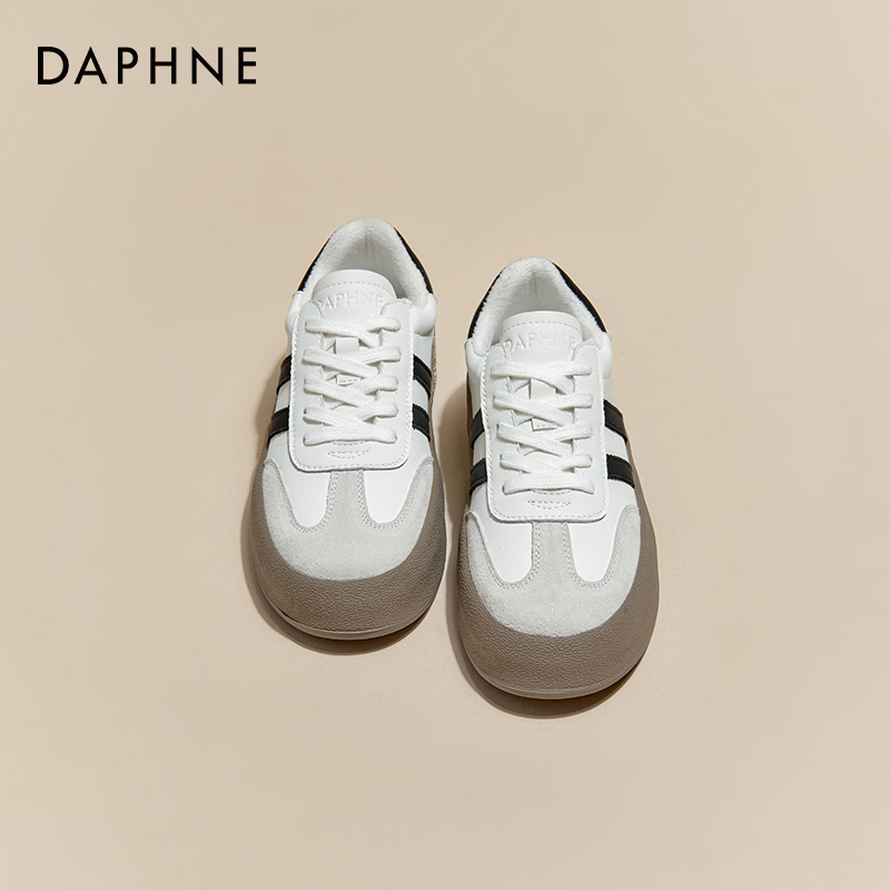 达芙妮德训鞋厚底小白鞋女2024年秋季新款复古软底百搭休闲板鞋女