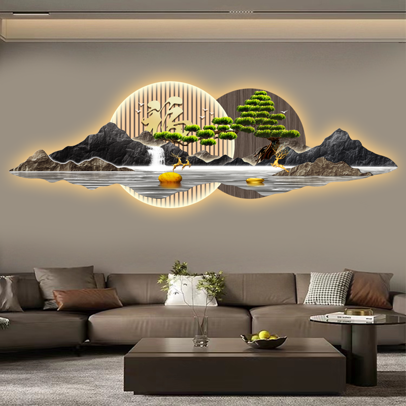 福字挂件背景墙装饰画客厅壁画大堂茶室现代新中式高端家居挂件画