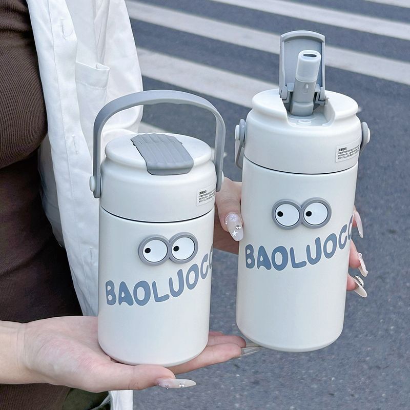 316不锈钢女新款水杯茶水分离保温杯便携可爱学生网红吸管杯