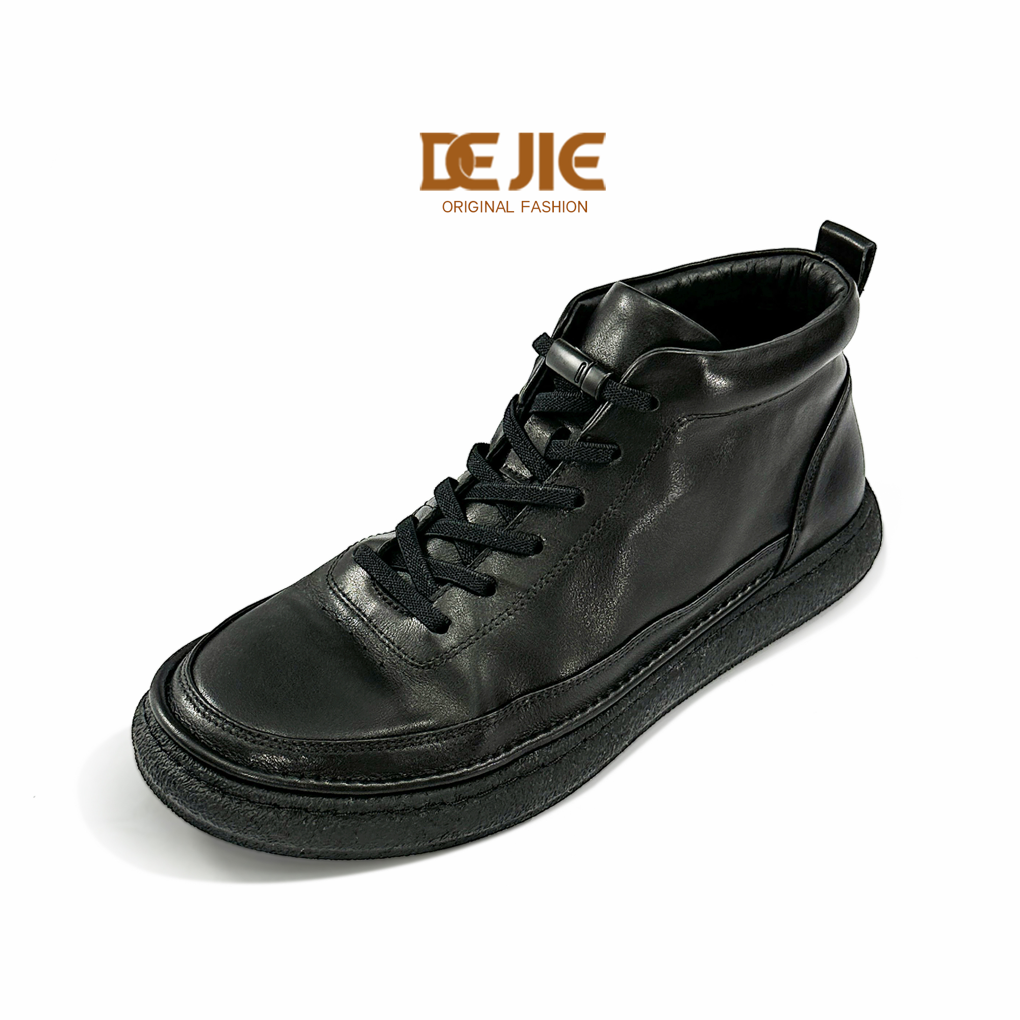 冬季黑色潮流休闲男士高帮鞋加绒男鞋真皮软底靴子男款中帮雪地靴