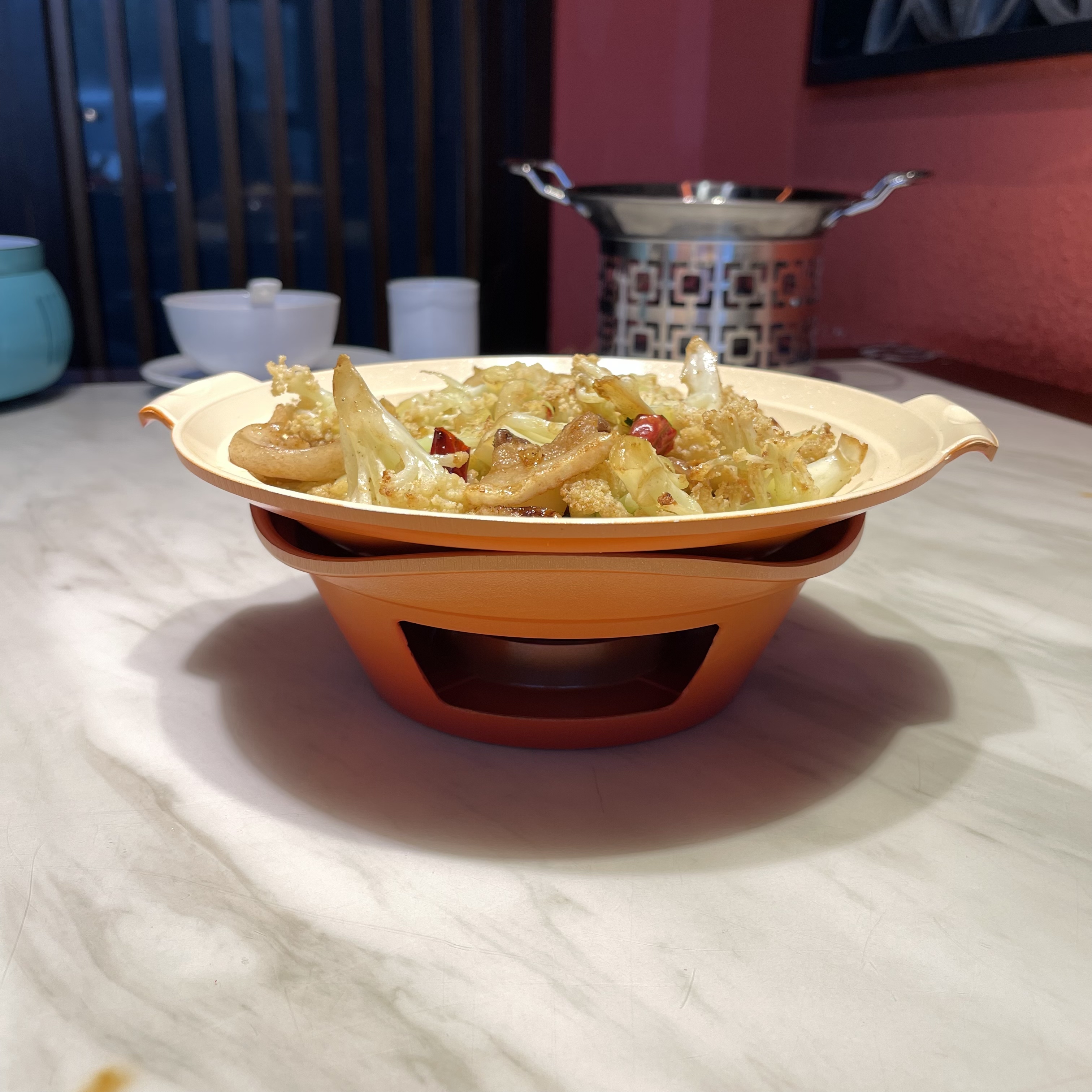 餐饮家用创意铝合金双耳干锅锅酒精炉小火锅浅锅仔酒精锅套装商用