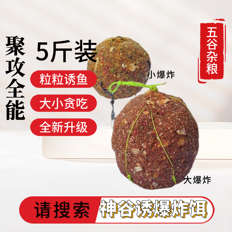 鱼饵大爆炸2500克一袋爆炸钩专用饵料鲤鱼青鱼饵料窝料爆炸饵料