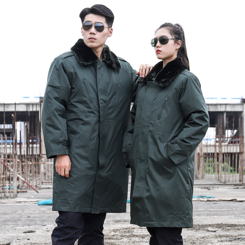 冬户外防寒加长款加厚防风防雨军大衣男女多功能保安保暖军棉大衣