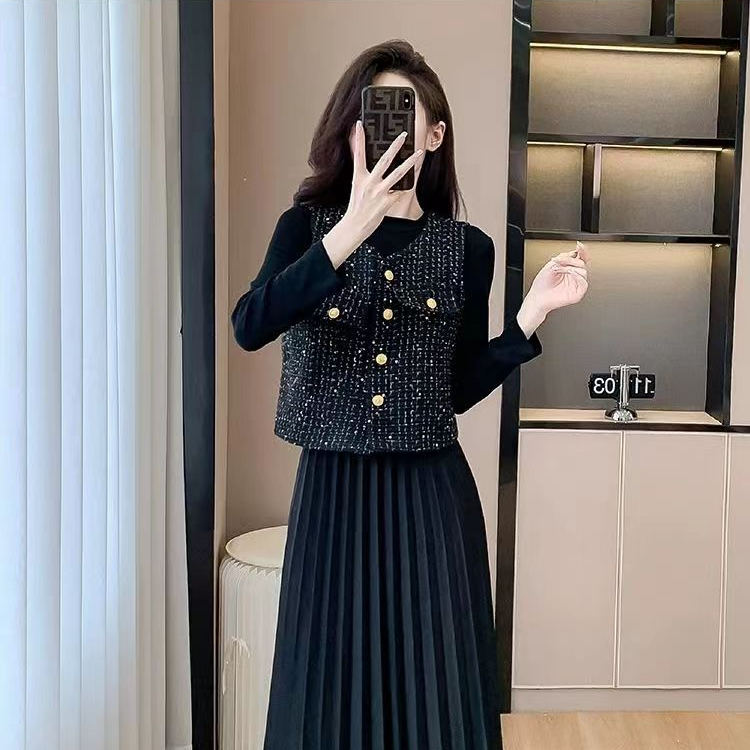 【拉拉专属】2024春秋款高端正版显瘦羊毛小香风马甲外套女FJ004