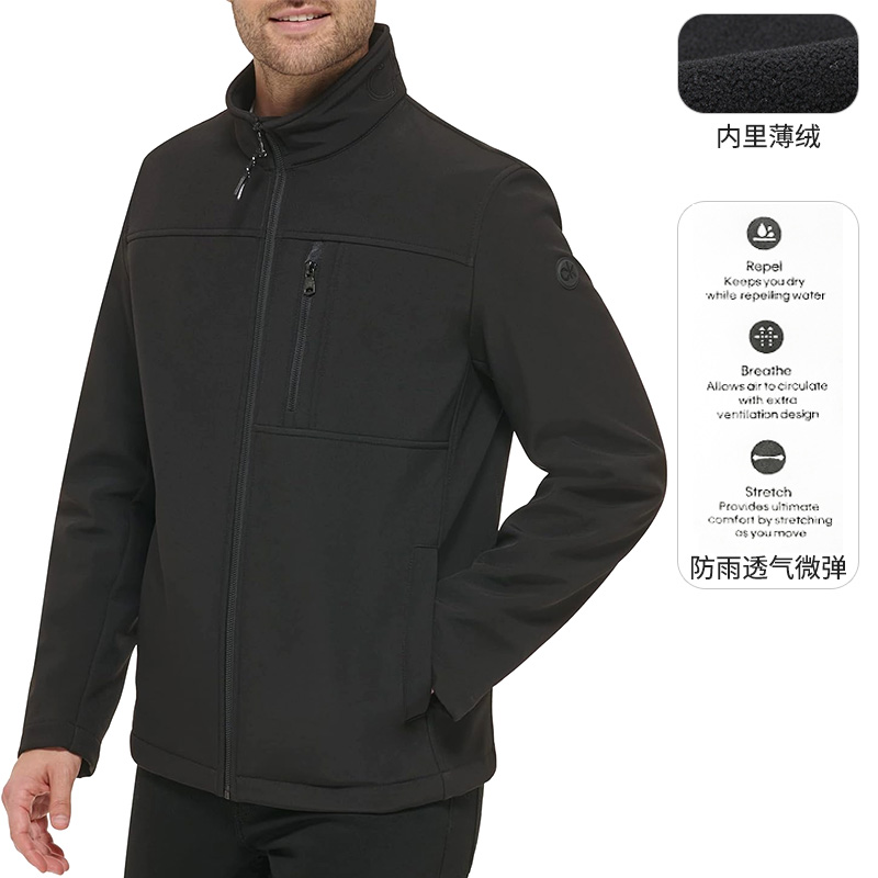 Calvin Klein/卡尔文·克雷恩CK男士防水薄绒夹克立领外套CM903910
