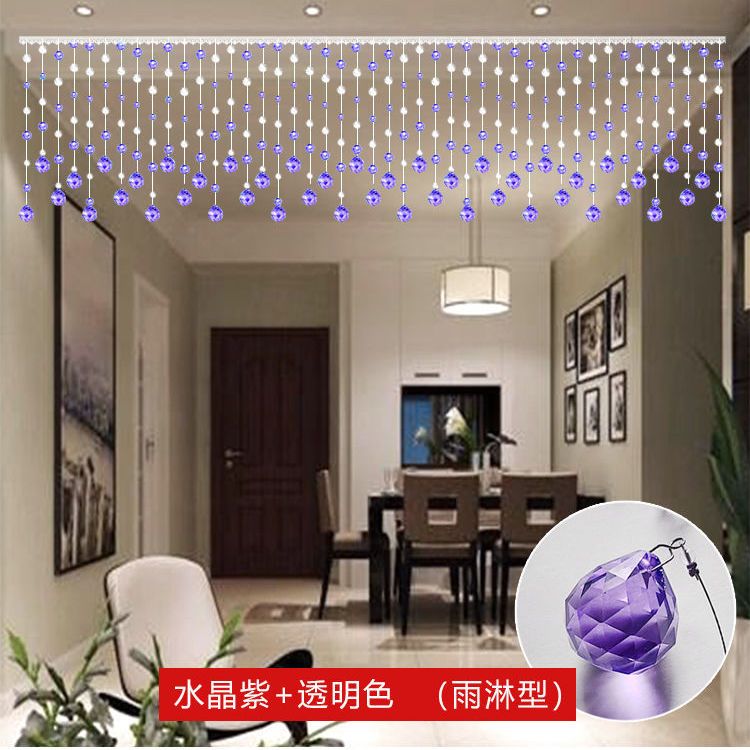 水晶珠帘家用珠帘门帘网红款免打孔手工客厅阳台挂帘隔断帘装饰帘