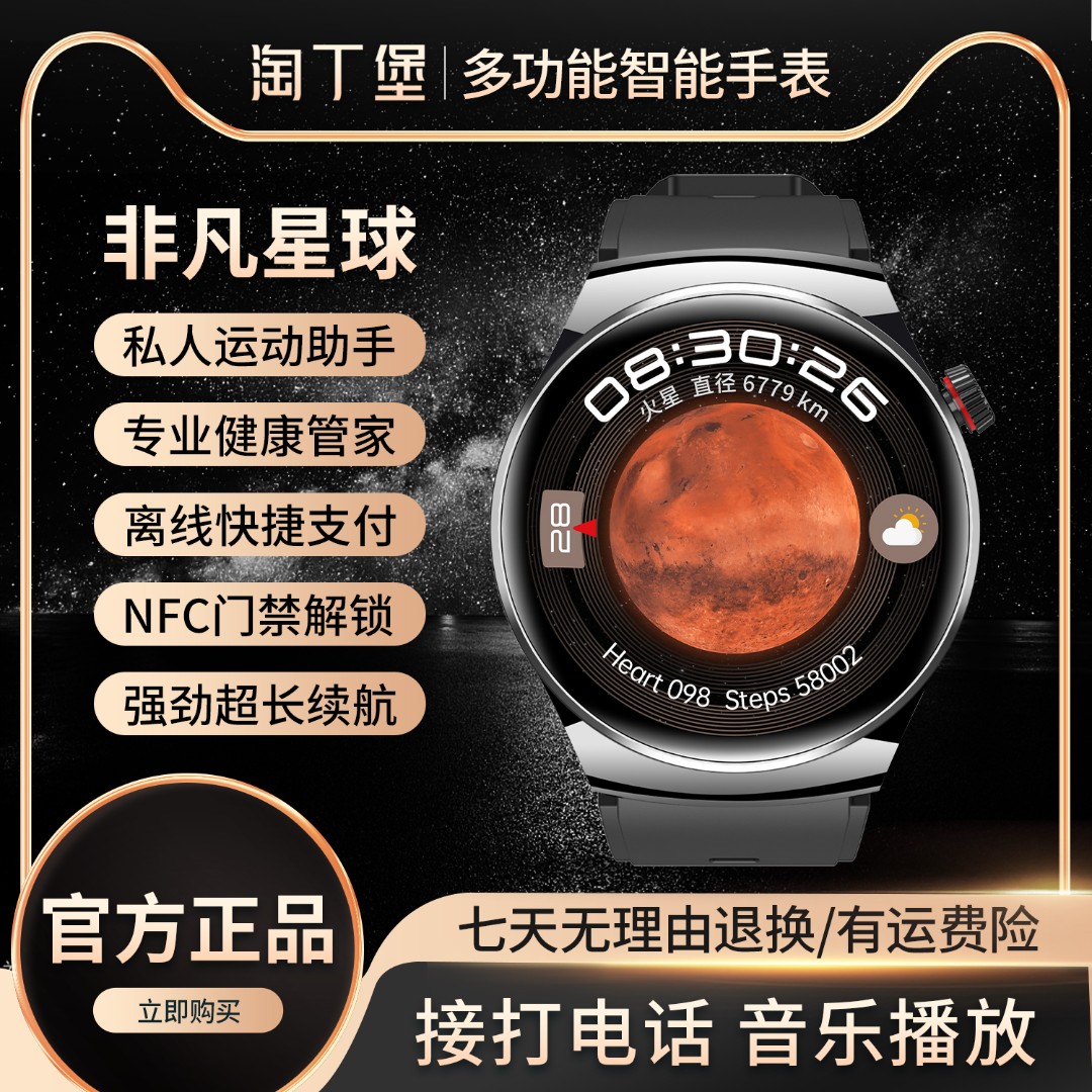 【非凡星球】淘丁堡新款多功能智能手表NFC门禁支付运动健康通话GG