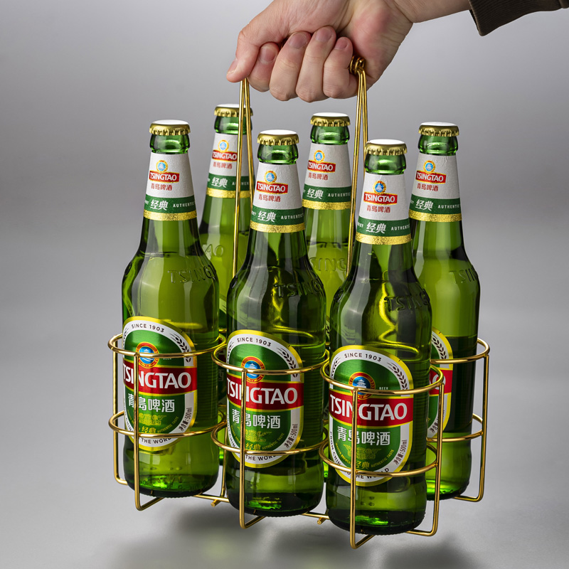 啤酒篮子酒提篮子酒筐手提六支装提酒器酒吧烧烤酒店KTV酒架拎架