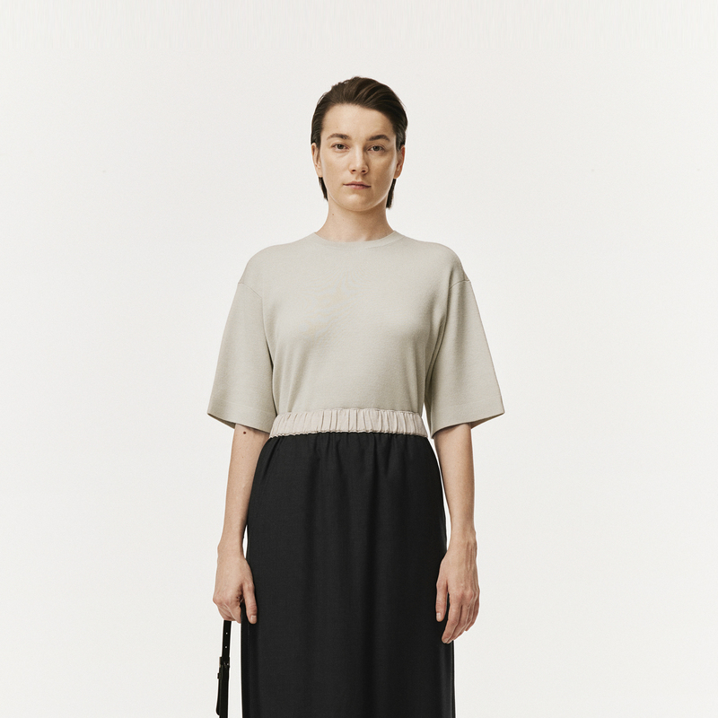 【0压系列】LESS春短袖纯色基础简约通勤百搭毛针织衫2O2313340