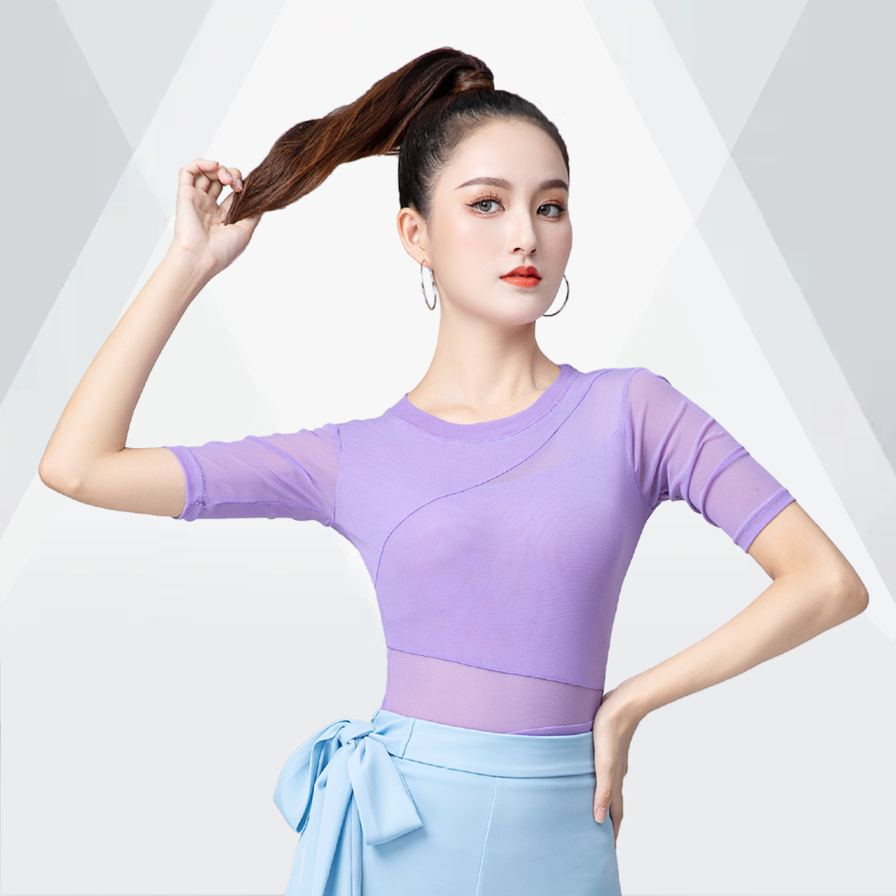 中国舞芭蕾舞形体服上衣夏季女士优雅新款薄款连体衣成人练功服