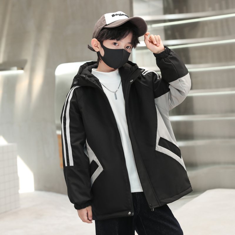 男童外套春秋加棉新款儿童男孩冬季加厚二棉洋气风衣衣服儿童秋冬