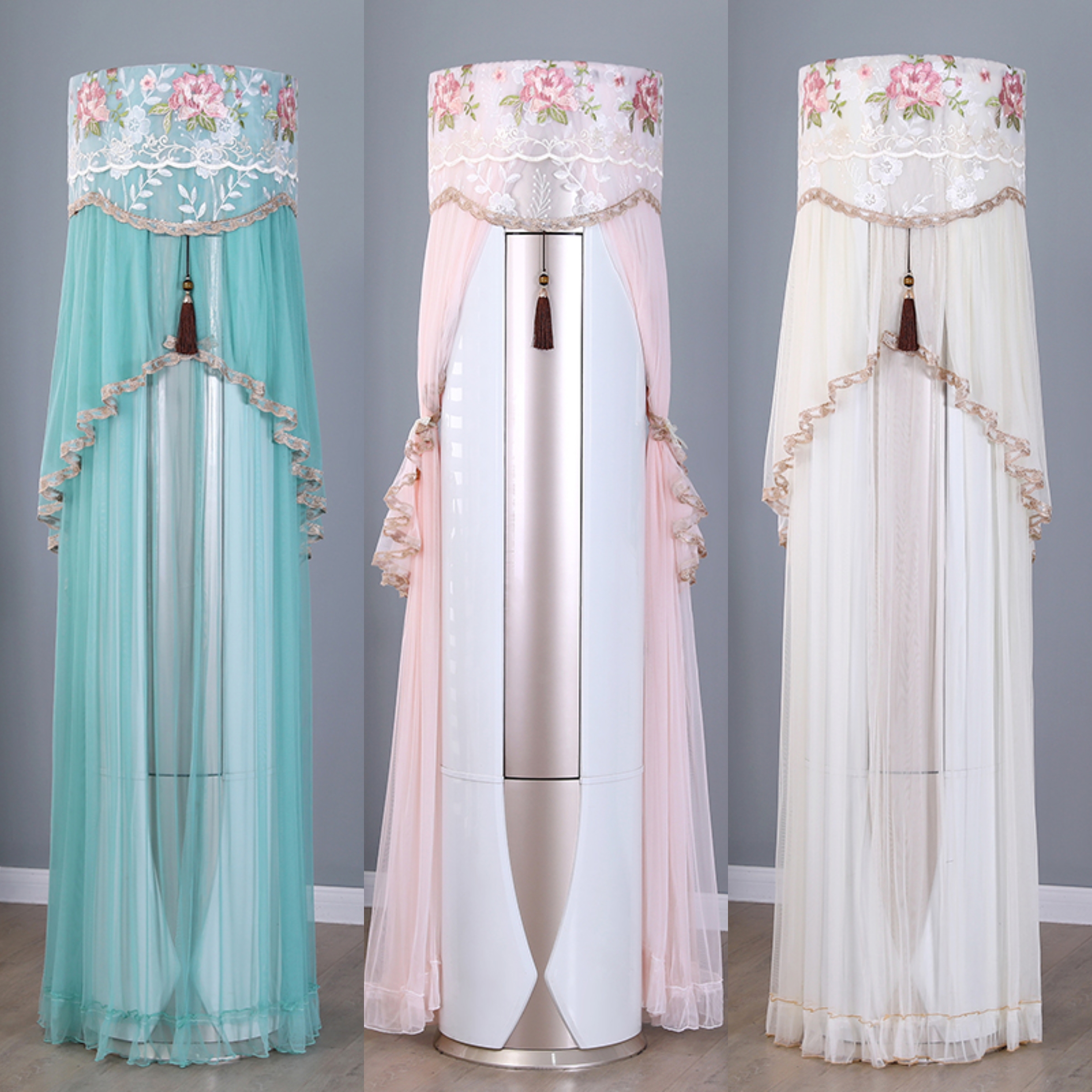 【昭君】立式圆柱空调罩开机免取空调防尘罩圆柱形空调盖巾装饰罩