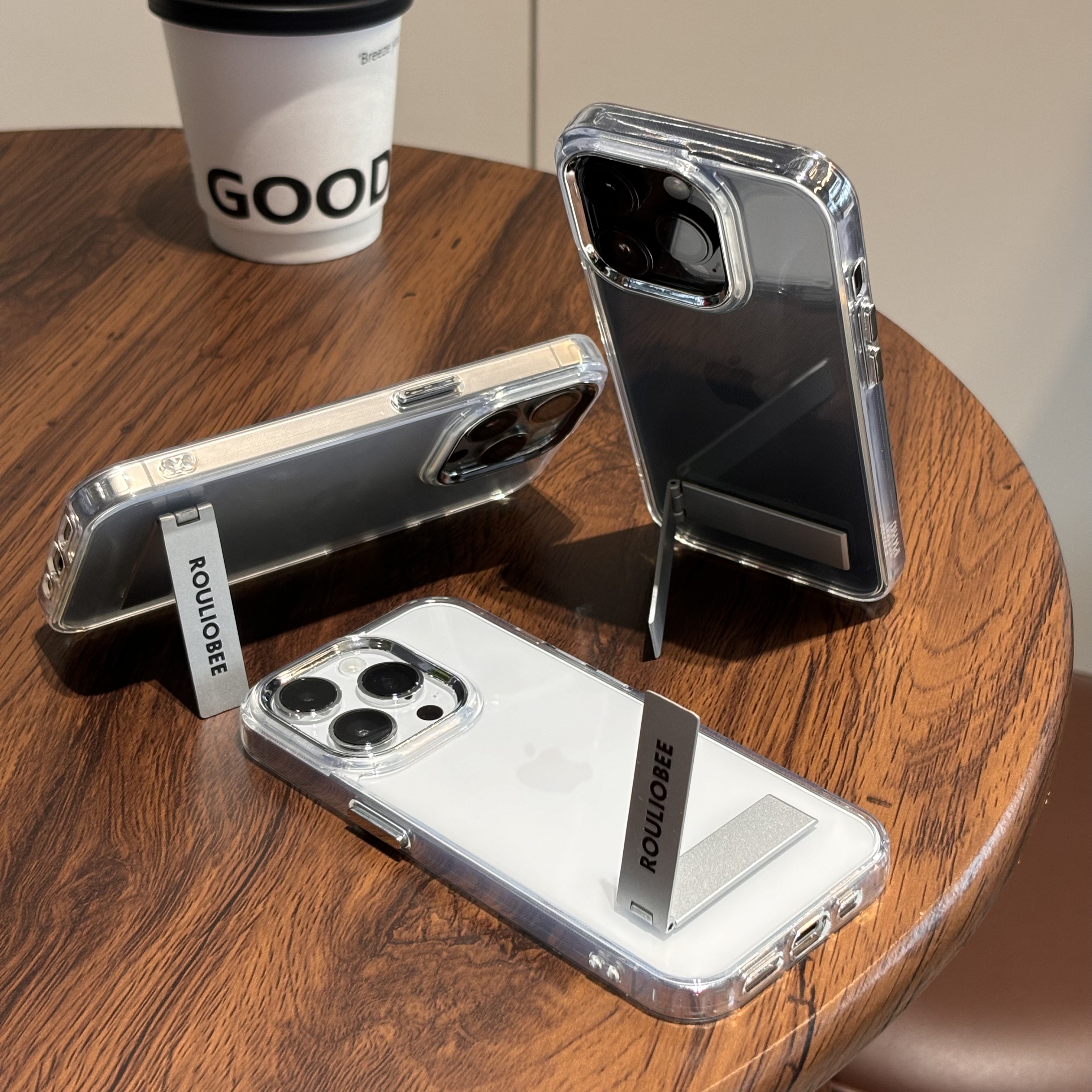 高透轻奢金属框苹果13金属支架手机壳iphone15/14promax防摔11/12
