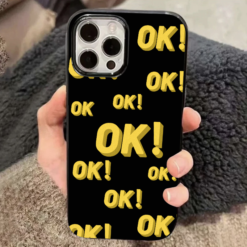 欧克里里OK字母大孔iPhone15/14promax手机壳苹果13防摔12/11套xs