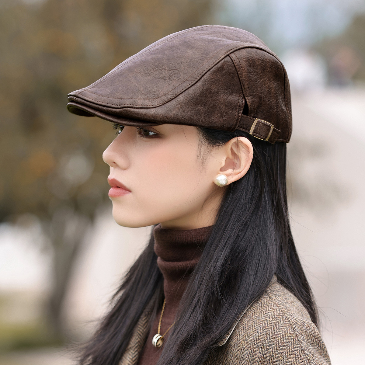 帽子女2025新款爆款洋气时尚秋冬显脸小百搭前进帽女士高级贝雷帽