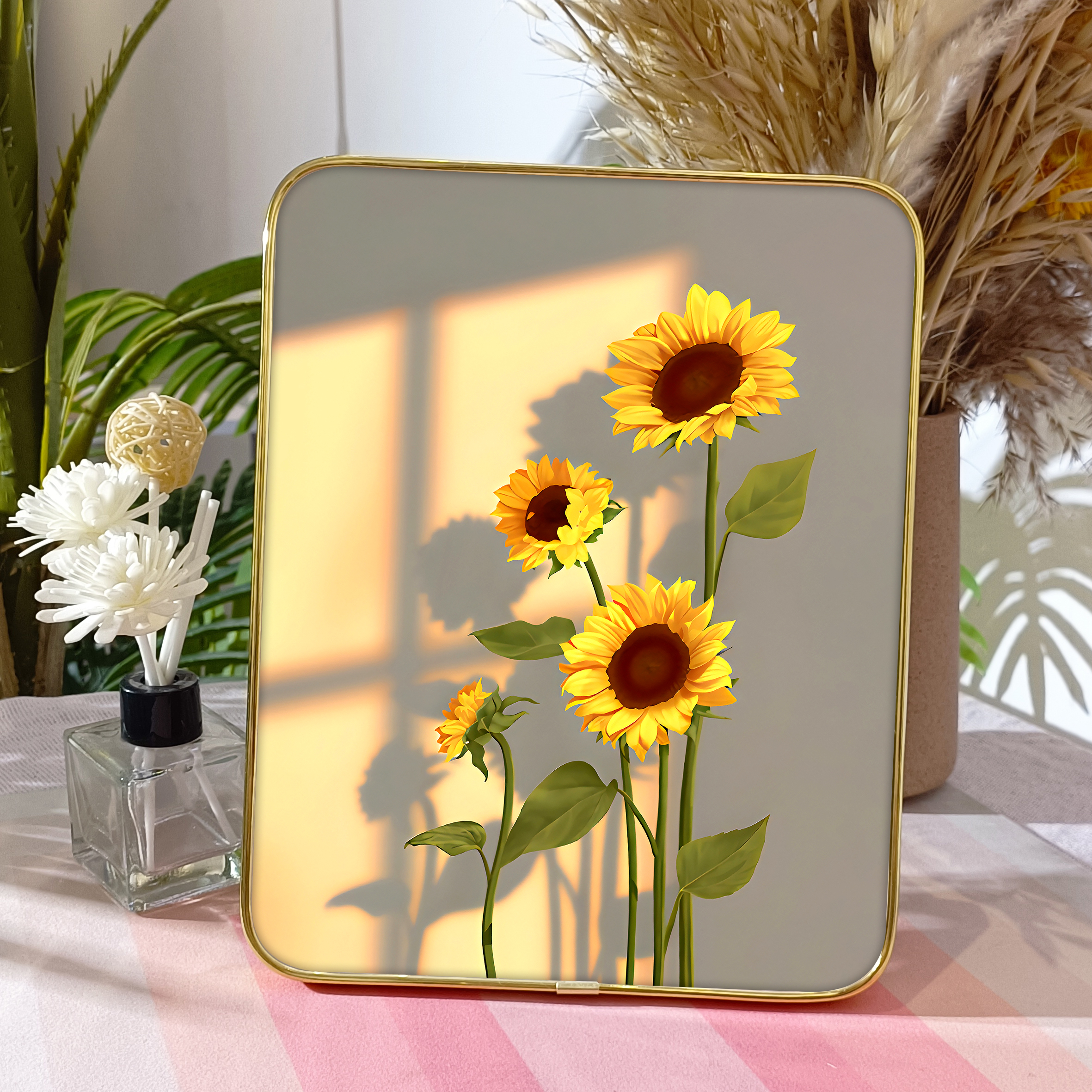 向日葵【桌面摆台】19*24cm装饰画摆台时尚方形轻奢摆件家居