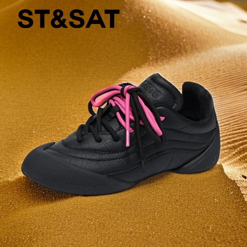 星期六2025冬季新款真皮休闲鞋轻便女德训鞋丑萌大头鞋运动小白鞋