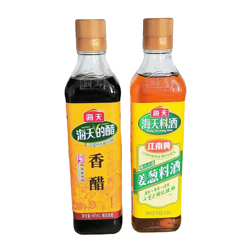 海天姜葱料酒450ml+海天香醋445ml增香去腥生炒凉拌家用调味料