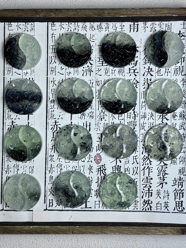 《岫玉 龙凤 双鱼佩》新中式国风吊坠龙凤佩 情侣 闺蜜 礼物