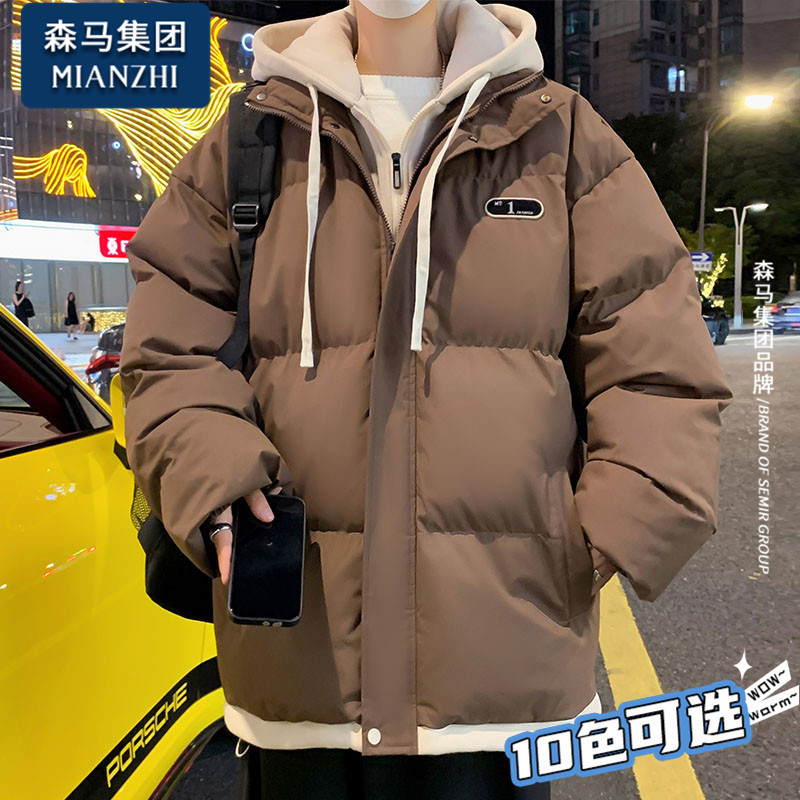 森马集团棉致加厚港风棉衣秋冬外套男士冬季潮牌情侣假两件棉服袄